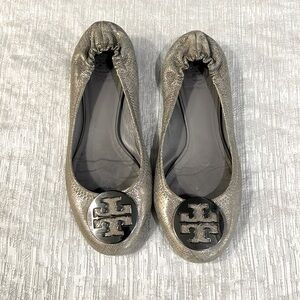 Tory Burch Silver Flats for Women size 8.5